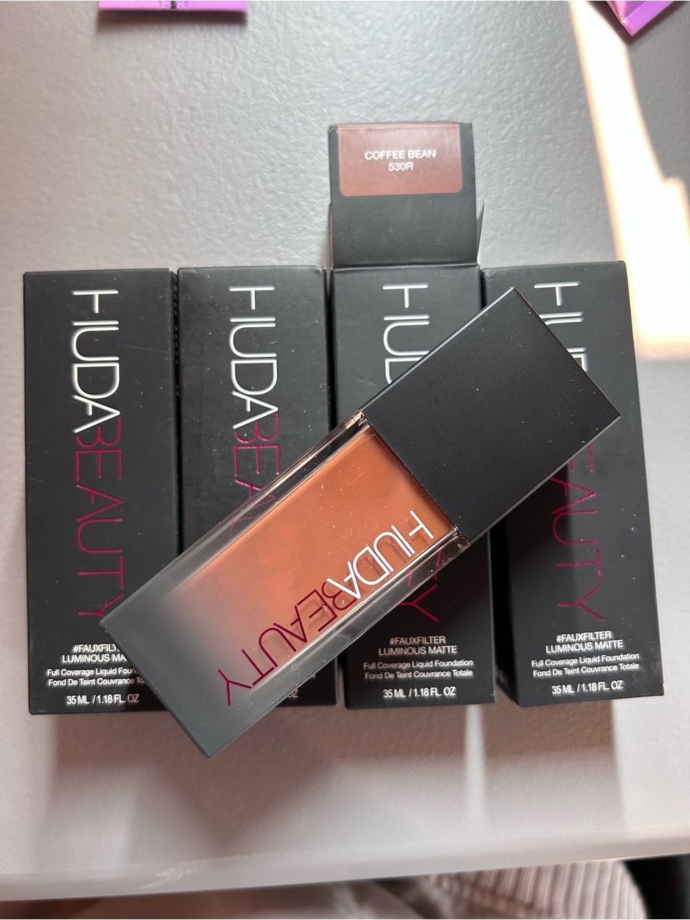 HUDA BEAUTY Luminous Matte Liquid Foundation — Coffee Bean (Deep Brown)